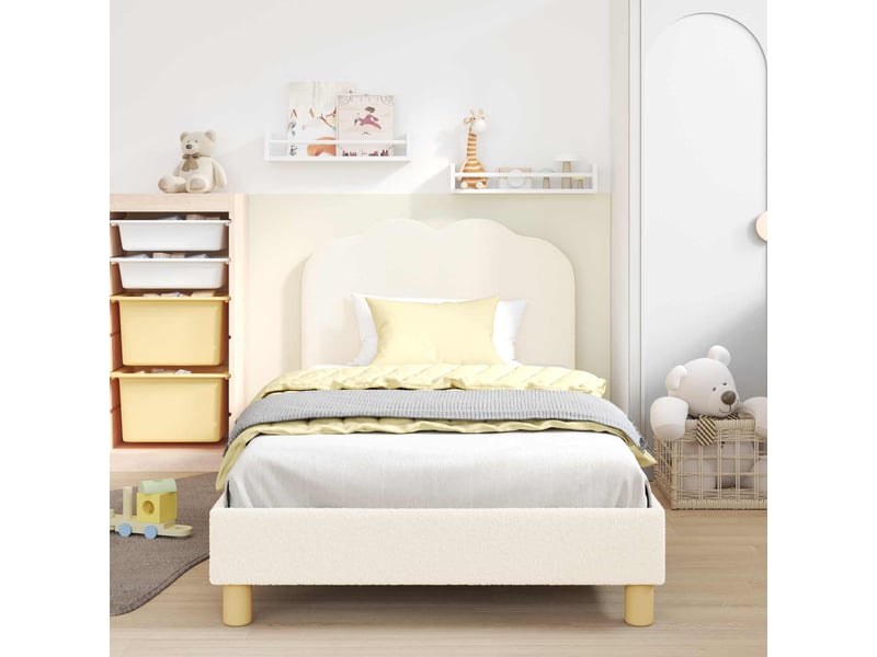  Cadre de lit pour enfants - lit jeune avec tête de lit crème 80 x 200 cm  - Conforama C