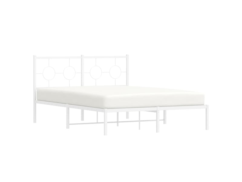  Lit double- lit adulte -  cadre de lit métal sans matelas et tête de lit blanc 140x200 cm  - Conforama C