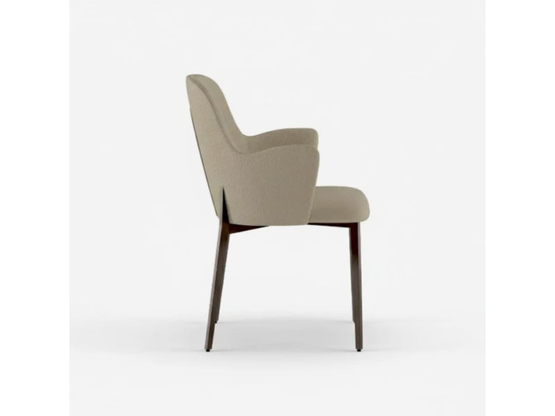  Lot de 4 chaises de salle à manger rembourrées en tissu easy-clean hug - beige  - Conforama E