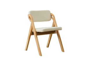 Chaises de salle à manger pliantes lot de 2 avec assise rembourrée et dossier épais en bois et lin beige