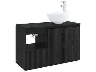 Ensemble de mobilier de salle de bain 2 pc noir cf64173