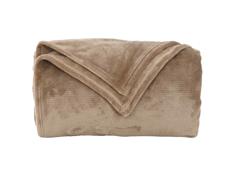 Plaid canapé camel 130x150 cm 0.51 kg polaire - Conforama D