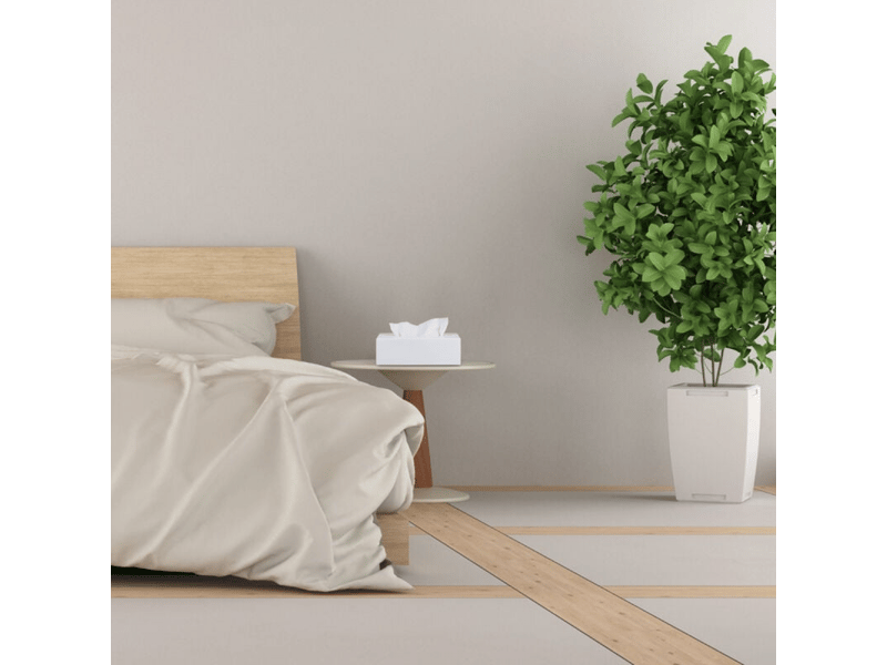 Boîte à mouchoirs cosmétiques en lot de deux, adaptée aux salles de bains, cuisines, etc., en acrylique blanc.  - Conforama D