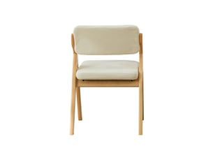 Lot de 2 chaises de salle à manger pliantes en hêtre et lin beige
