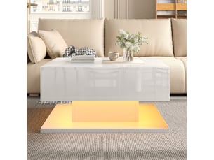 Table basse carré(e) coloris blanc <strong>OKWISH</strong> <strong></strong> - 72 cmx72 cm