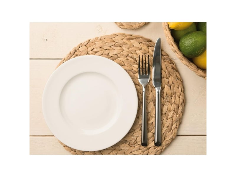  Rnemitery – lot de 4 sets de table ronds en jacinthe d'eau naturelle 30cm – tissés à la main – protection table – pour cuisine et restaurant  - Conforama C