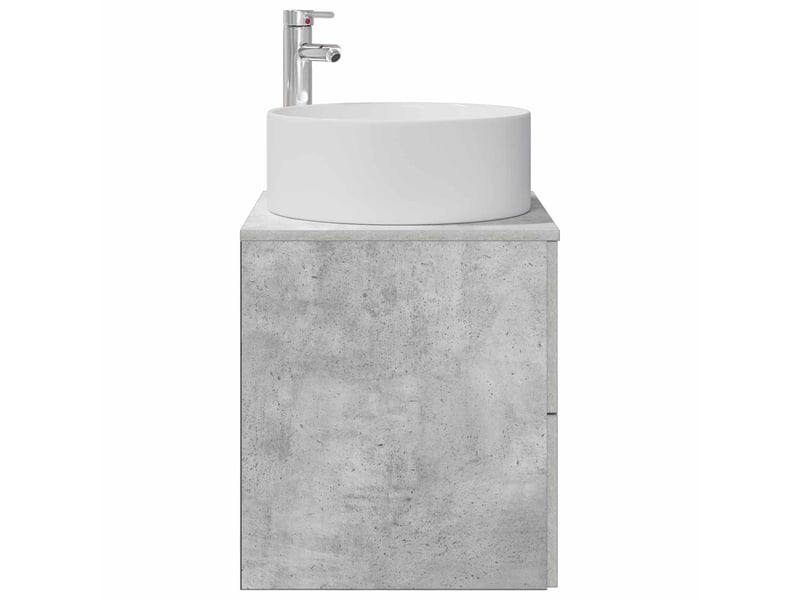 Vanité de lavabo mural, meuble de rangement gris béton 49.5x44.5x65.5 cm - Conforama D