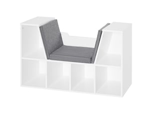 Étagère avec siège intégré 102 x 30 x 61 cm, 6 compartiments, banc rembourré, meuble multifonction pour bureau, salon et chambre