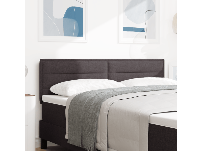 Tête de lit ; panneau de tête pour lit design lignes marron foncé 140 cm tissu  - Conforama C