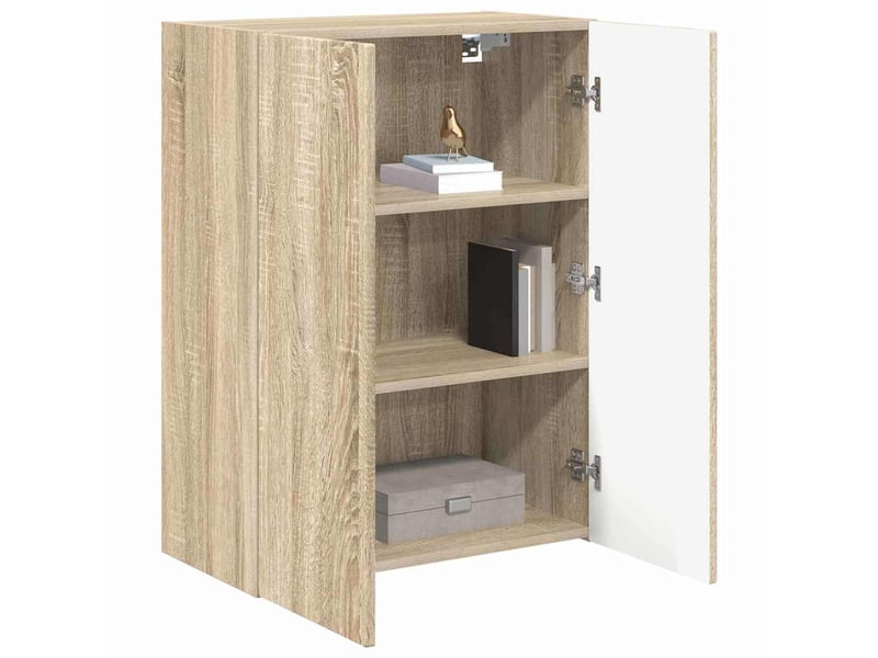 Meuble tv - banc tv - meuble de rangement mural 59,5 x 31 x 80 cm chêne sonoma  - Conforama C