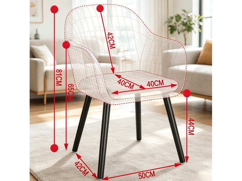  Lot de 2 chaises de salle à manger 42x50x81 cm – gris foncé – velours avec accoudoirs et pieds en bois  - Conforama C
