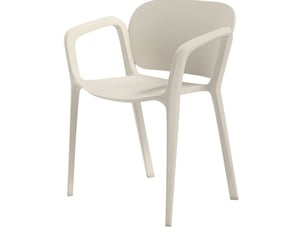 Lot de 4 chaises de jardin blanches en plastique empilables avec accoudoirs, résistantes aux uv et à l'eau