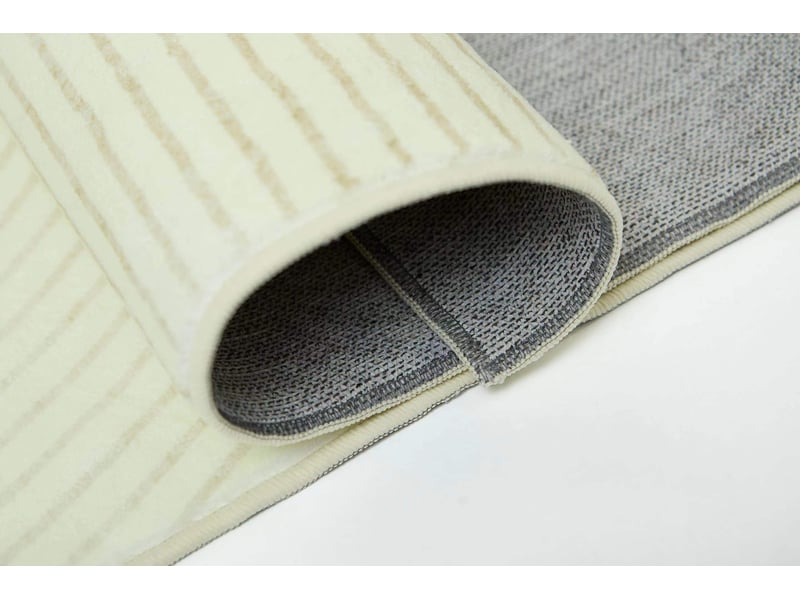  Tapis de salon motifs géométriques à poils courts haute densité – vert et beige, 150x200 cm  - Conforama D