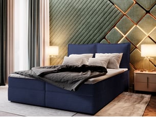 Lit avec rangement 140x200 cm <strong>MASSENO</strong> <strong></strong> coloris bleu