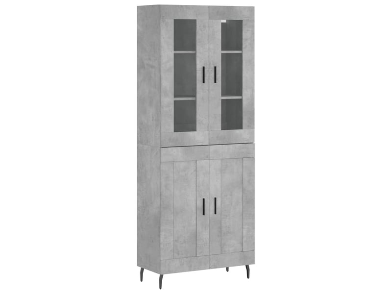  Buffet haut - bahut - meuble de rangement gris béton 69,5x34x180 cm bois d'ingénierie  - Conforama A