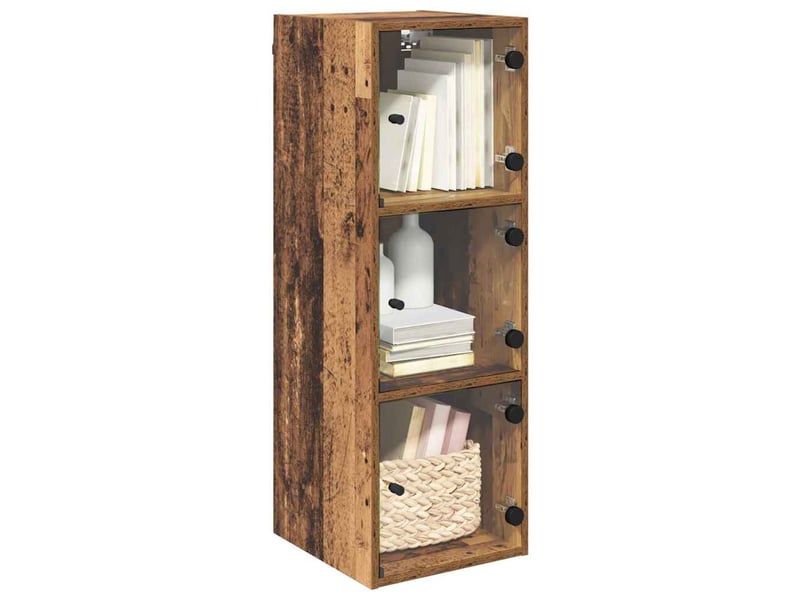  Meuble mural, meuble de rangement salon 35 x 37 x 102 cm bois d'ingénierie bois ancien  - Conforama C