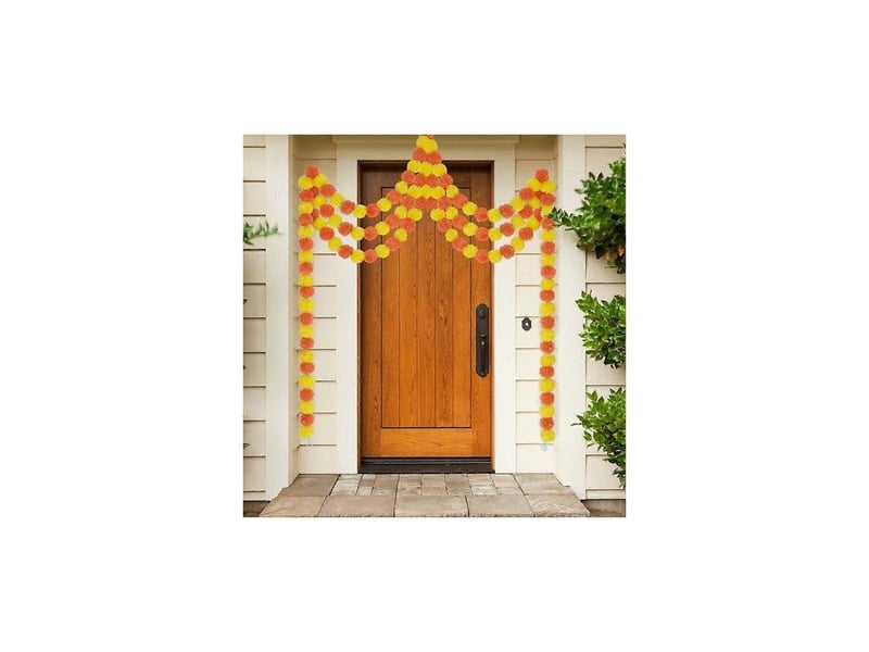 Guirlande de 5 œillets d'inde décoratifs, 1,5 m d'œillets d'inde artificiels, décorations de diwali pour la maison, fleurs orange. - Conforama D