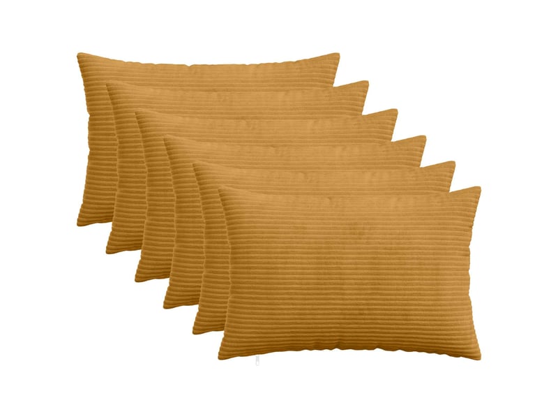 Lot de 6 housses de coussin heerlen jaune 50 x 80 cm velours côtelé cf49924 - Conforama B