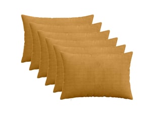 Lot de 6 housses de coussin heerlen jaune 50 x 80 cm velours côtelé cf49924