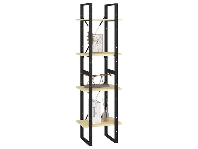  Bibliothèque à 4 niveaux, armoire à livres 40x30x140 cm bois de pin massif  - Conforama D