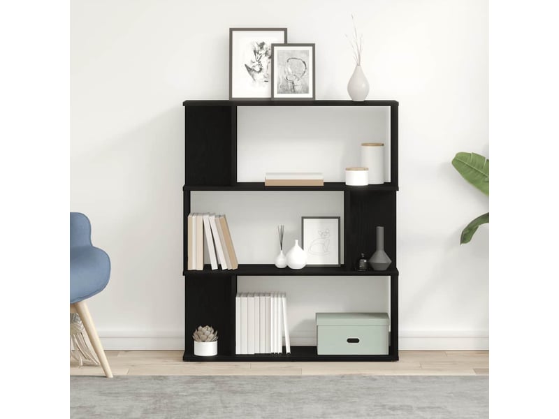  Bibliothèque, meuble de rangement salon en chêne noir 80x24x96 cm bois d'ingénierie  - Conforama C