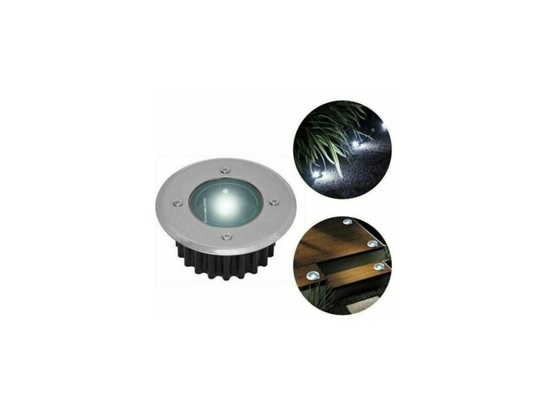 Ensemble de 6 spots led solaires encastrés ronds de 85 mm – acier inoxydable – résistants aux intempéries – éclairage extérieur, gris HRC0000689LY - Conforama B