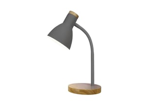 Lampe de bureau fabrilamp epiro 1 x e27 gris hêtre 40 x 15 x 15 cm bras flexible