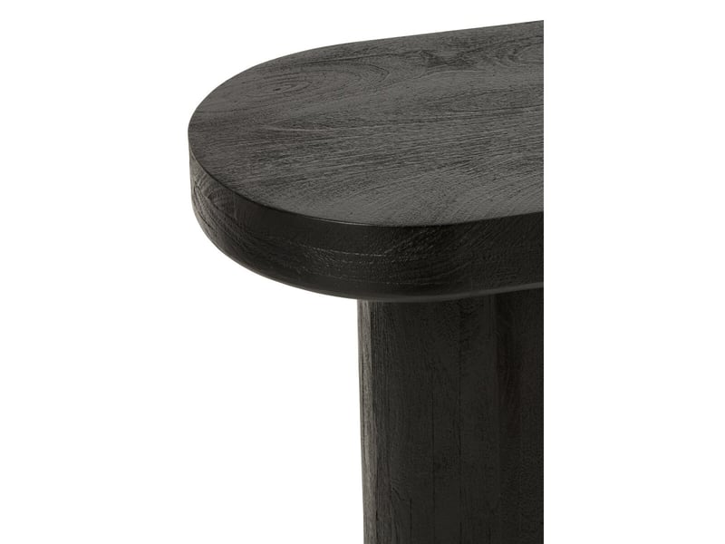  Console ovale en bois hilde 152cm noir  - Conforama C