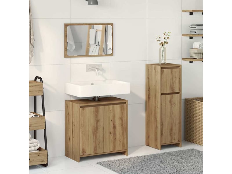 Ensemble de meubles salle de bain 3 pcs bois d'ingénierie cf63945 - Conforama C