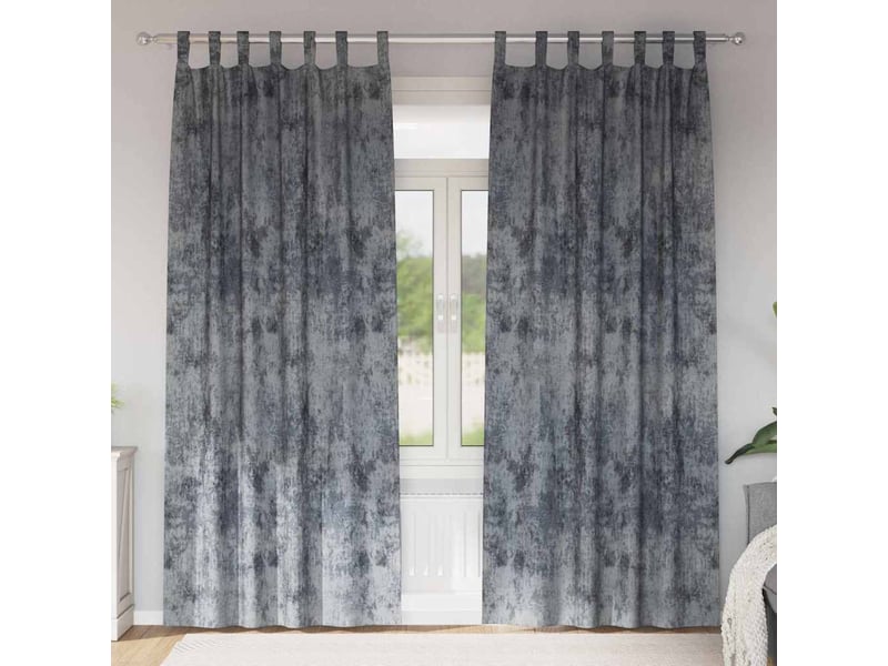 Lot de 2 rideaux en velours, rideaux de fenêtre gris argenté 245 x 140 cm velours cf44222 - Conforama B