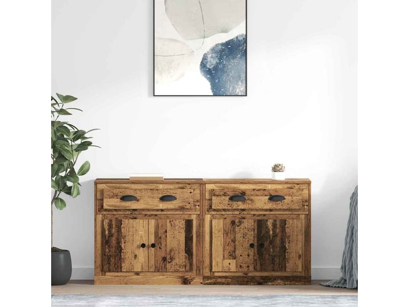  Buffet - bahut - meuble de rangements 2 pc bois ancien 70 x 35,5 x 67,5 cm bois d'ingénierie  - Conforama B