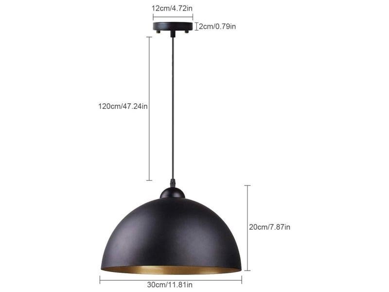  Suspension luminaire industriel e27 en métal pour chambre salle à manger cuisine ø30cm  - Conforama B