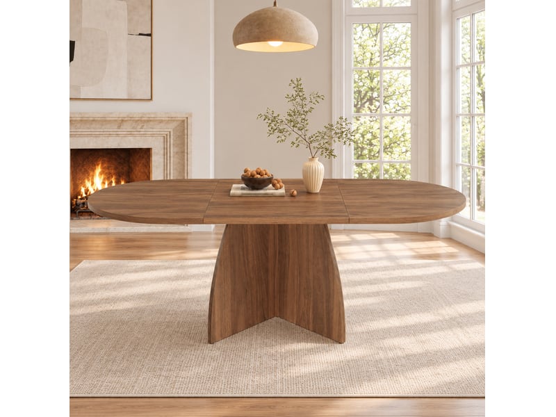  Table à manger extensible 120180x90 cm 6 à 8 personnes coloris noyer  - Conforama D