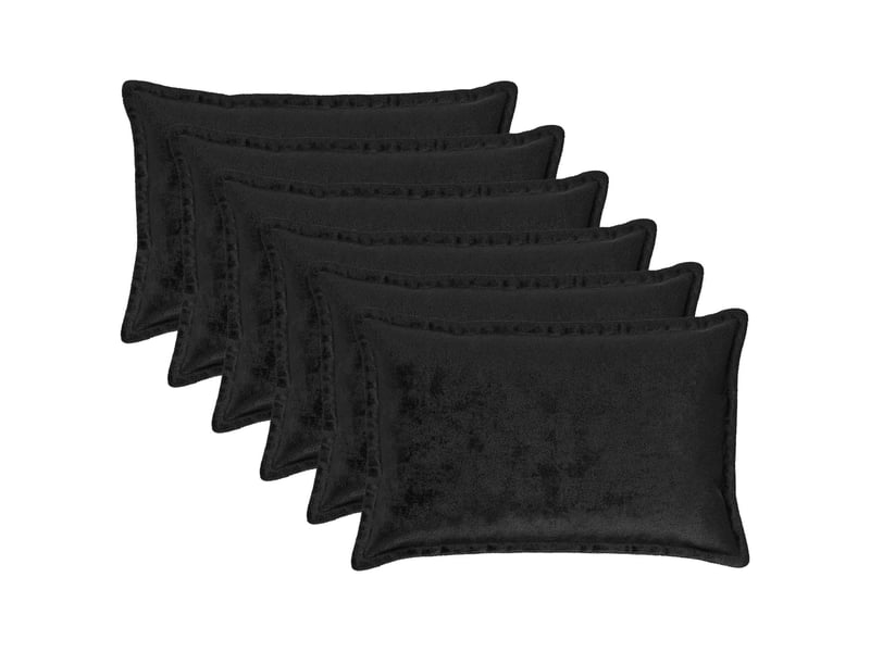  Lot de 6 housses de coussin houten noir 50 x 80 cm flanelle cf50001  - Conforama B