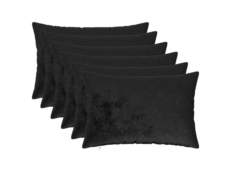  Lot de 6 housses de coussin heerlen noir 50 x 80 cm flanelle cf49933  - Conforama B