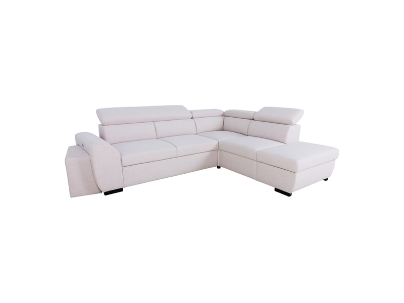 Canapé d'angle beige convertible 4 place OLYMPE - Conforama N