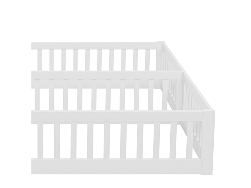  Lit combine enfant 90x200, garde-corps sécurité lit enfant, structure bois, design minimaliste  - Conforama D