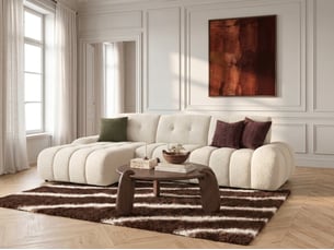 Canapé d'angle gauche fixe <strong>BOBOCHIC</strong> <strong>APOLLON</strong> 3 places Tissu Blanc