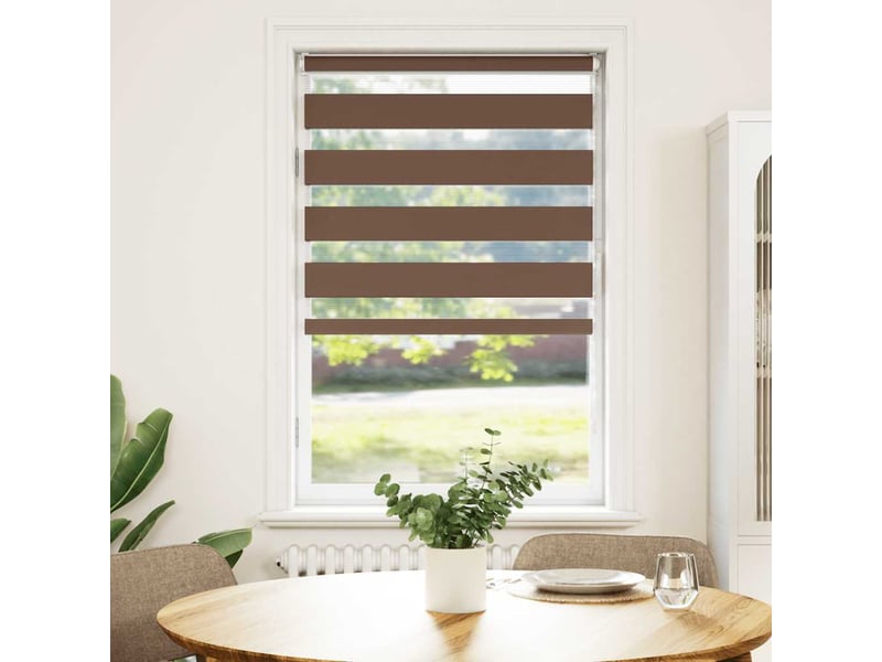  Store zèbre, store de fenêtre marron 75x100 cm largeur du tissu 70,9 cm polyester cf48727  - Conforama A