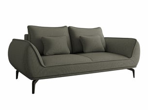Canapé droit fixe   3 places Tissu gris