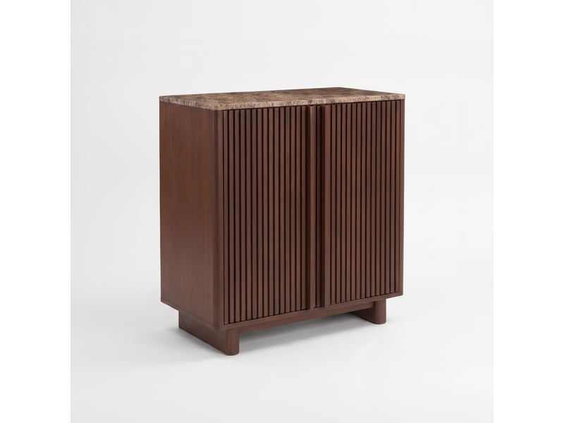  Petit buffet en bois de manguier et plateau en marbre-flavio Flavio - Conforama E