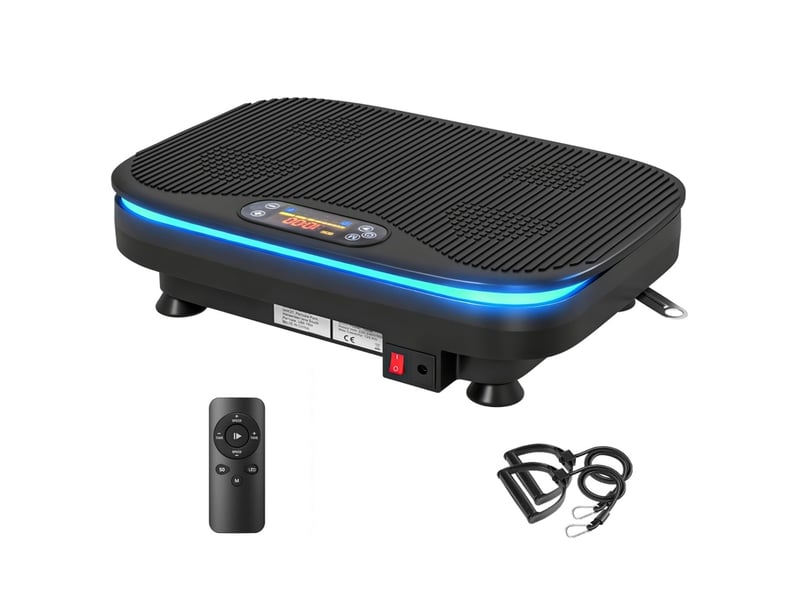  Plateforme vibrante 47 x 32 x 12 cm noire en abs et acier q235, bluetooth, télécommande et 99 vitesses  - Conforama A
