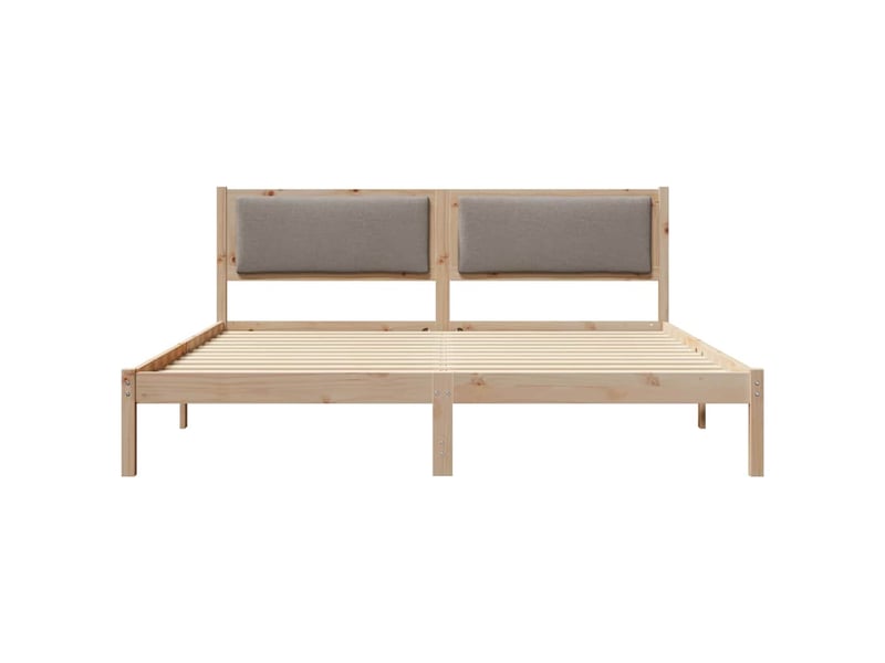  Lit double- lit adulte -  cadre de lit avec tête de lit taupe 200 x 200 cm pin massif  - Conforama D