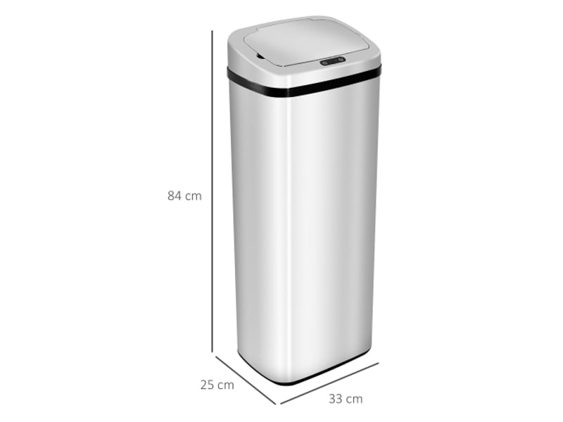  Poubelle automatique à capteur 50 l en inox, ouverture sans contact, argentée  - Conforama C