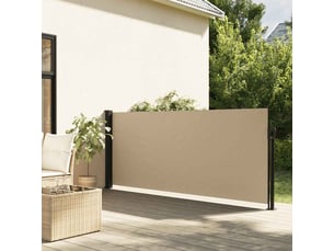 Auvent latéral rétractable, store latéral beige 120x500 cm