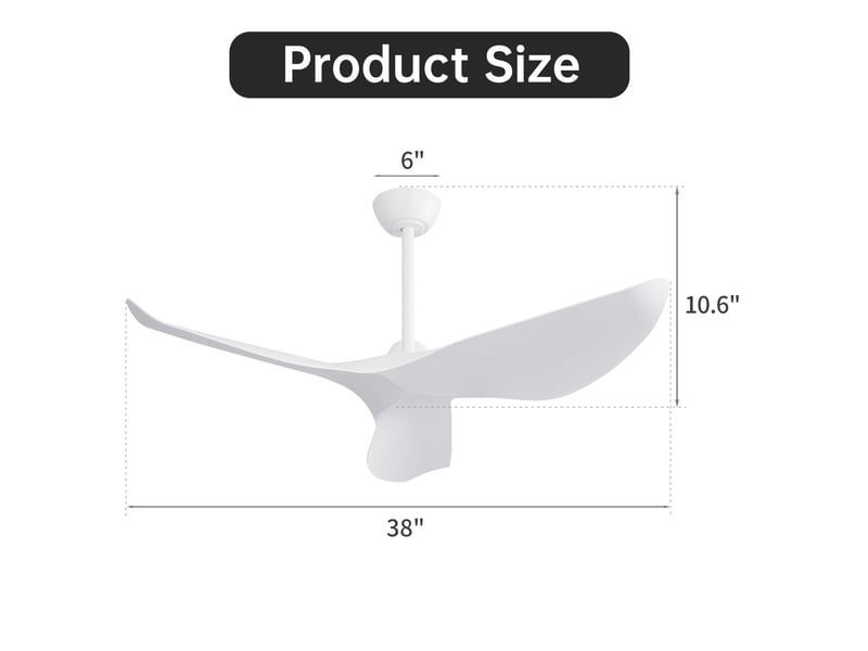  Ventilateur de plafond réversible 96,5 cm sans éclairage homvra  - Conforama E