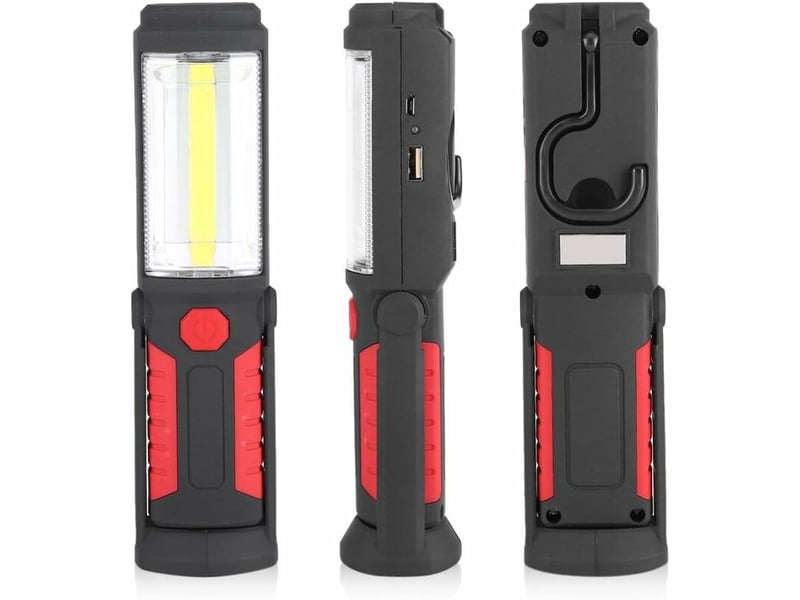  Lampe de travail led rechargeable avec magnétique lampe de torches de led 2200mah cob led 650lm pour auto garage atelier camping bricolage  - Conforama D