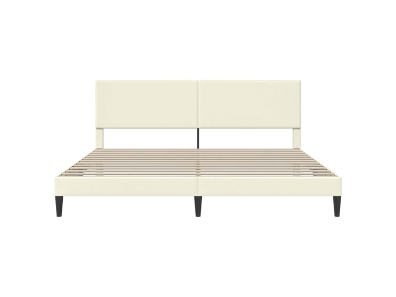  Lit double- lit adulte -  cadre de lit crème 200 x 200 cm tissu en velours côtelé  - Conforama C