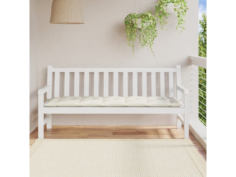  Coussin de banc de jardin, coussin d'assise crème mélangé 180x50x7 cm tissu cf52720  - Conforama C