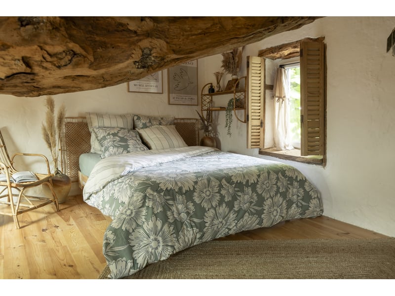 Housse de couette 260 x 240 cm 100% coton 57 fils imprimé tamara 15137 - Conforama B